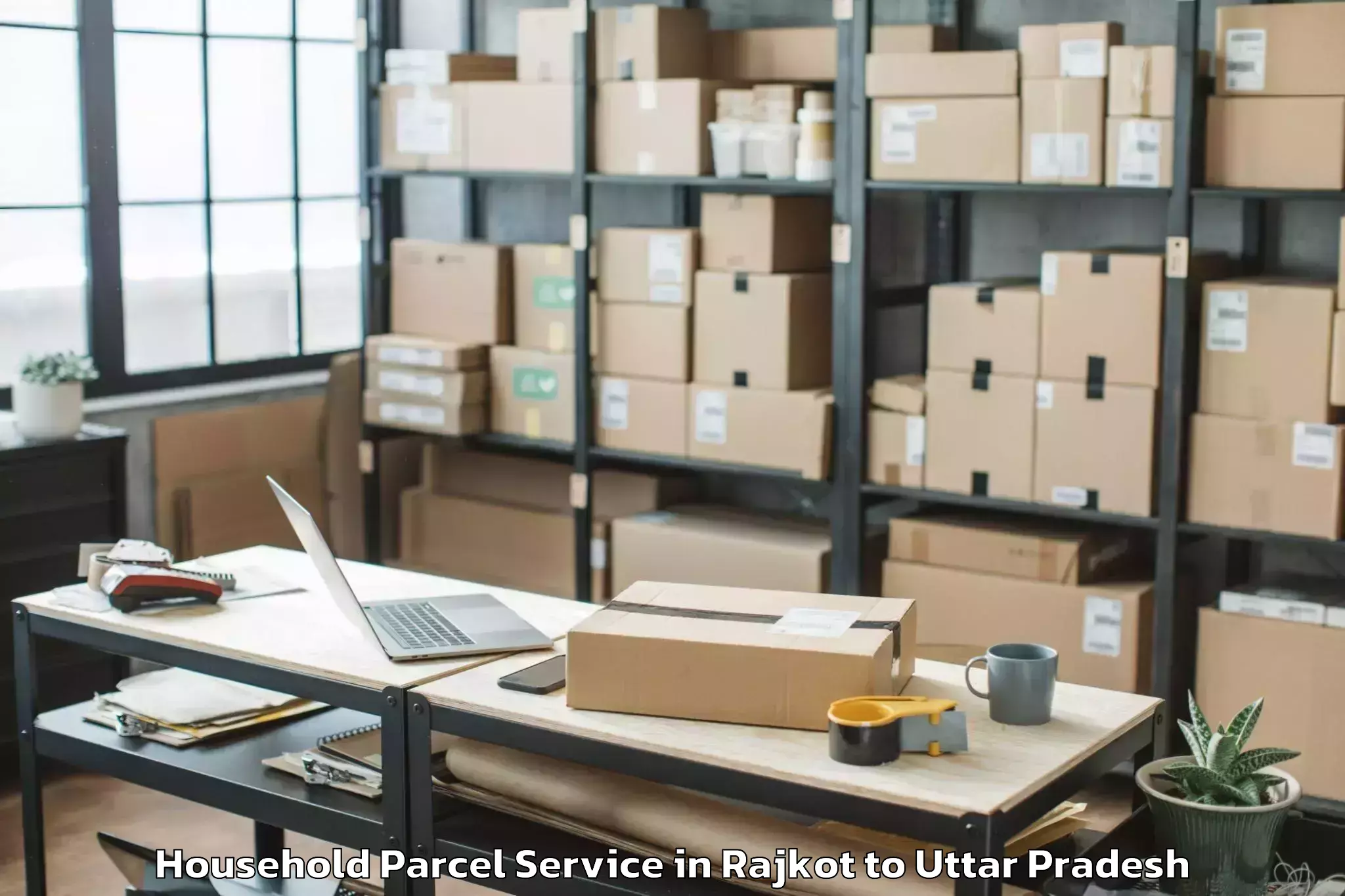 Book Rajkot to Banda Household Parcel Online